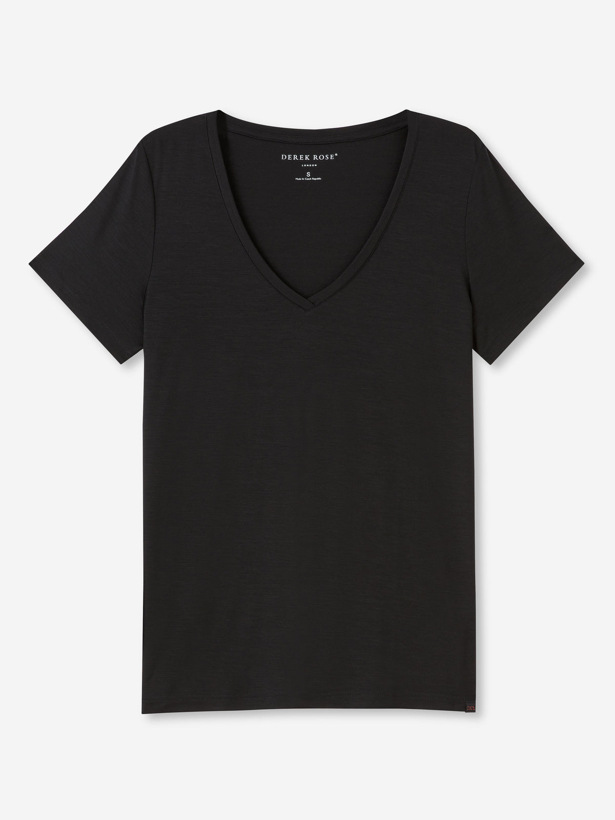 Women's V-Neck T-Shirt Lara Micro Modal Stretch Black