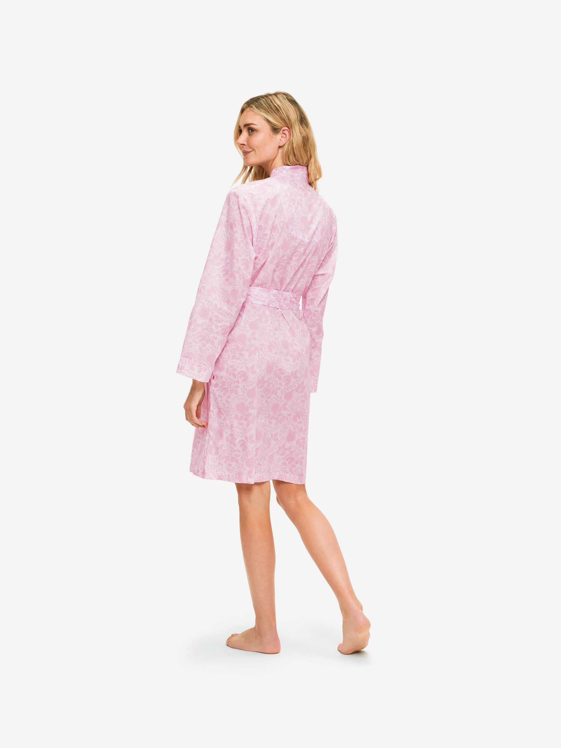 Women's Dressing Gown Nelson 89 Cotton Batiste Pink