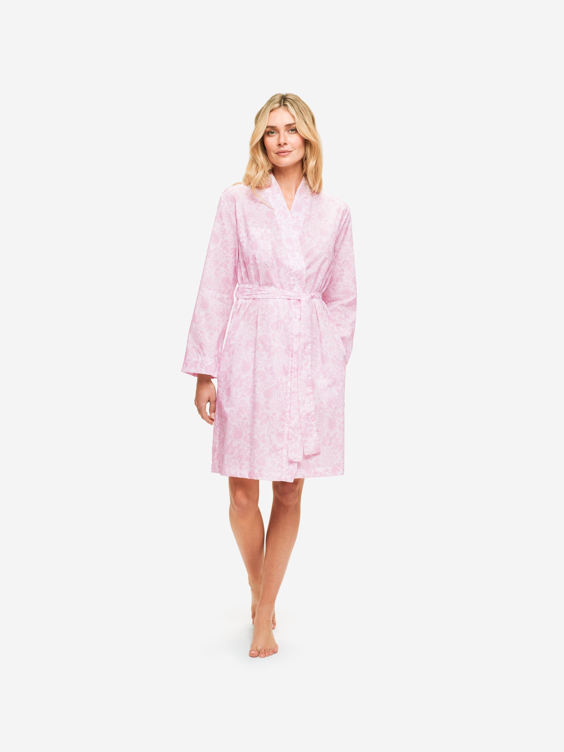 Women's Dressing Gown Nelson 89 Cotton Batiste Pink